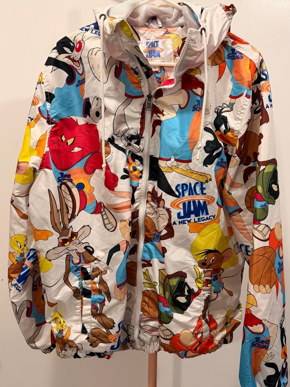 Space Jam Kids White Multi-Character Puffer Jacket